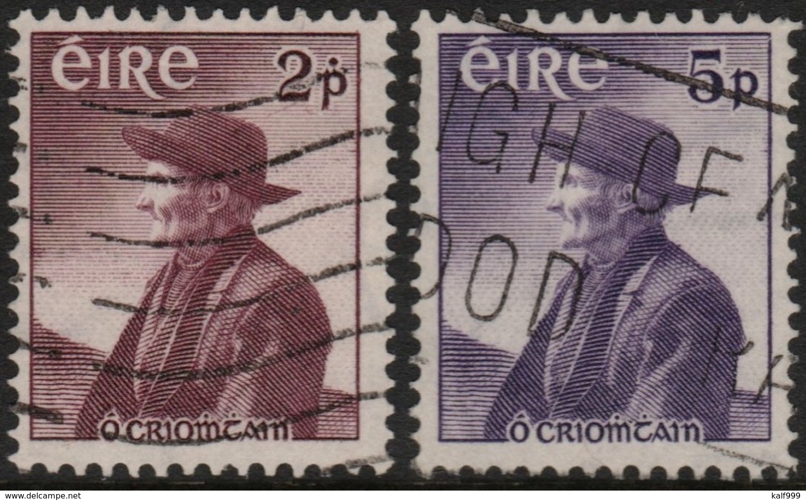 ~~~ Ierland Ireland 1957 - Thomas O'Crohan - Mi. 130/131 (o) - CV 9.00 Euro  ~~~ - Used Stamps