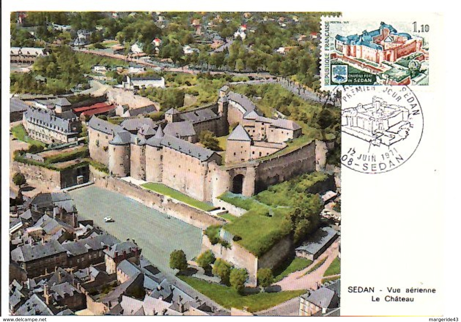 CARTE MAXIMUM 1971 CHATEAU FORT DE SEDAN ARDENNES - 1970-1979