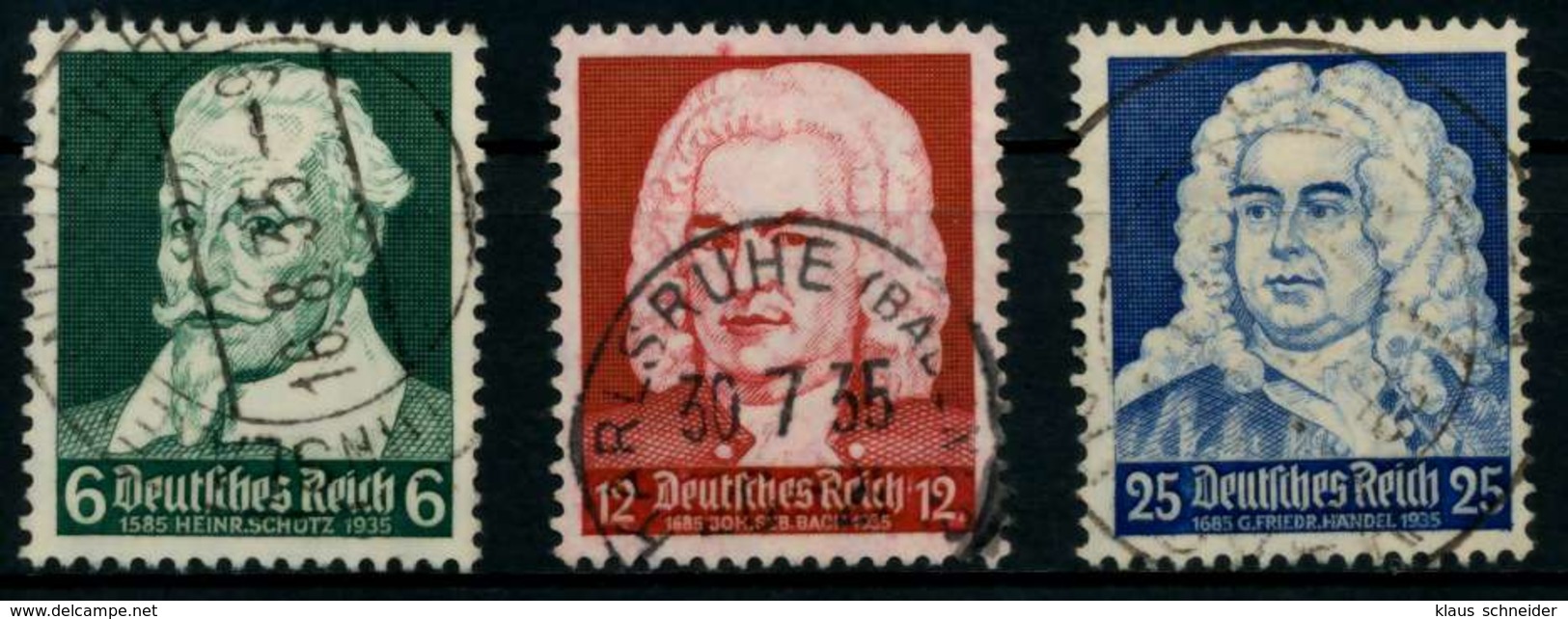 3. REICH 1935 Nr 573-575 Zentrisch Gestempelt X86101E - Used Stamps
