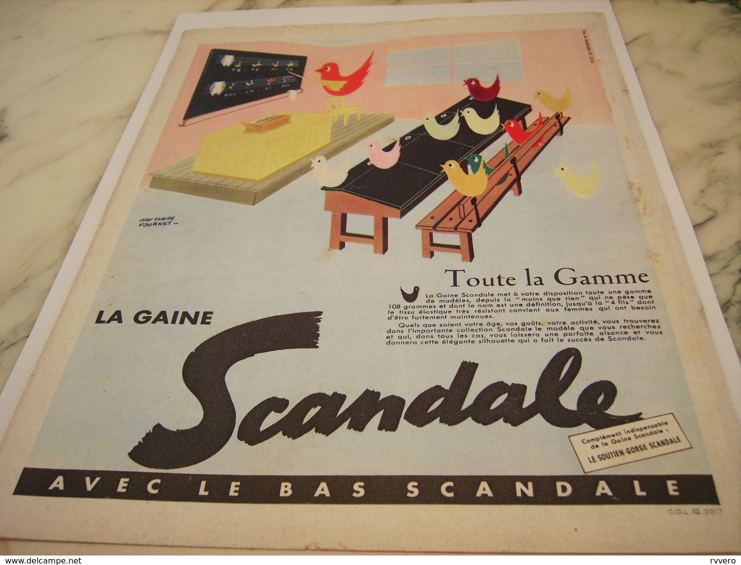 ANCIENNE PUBLICITE TOUTE LA GAMME GAINE SCANDALE 1955 - Autres & Non Classés