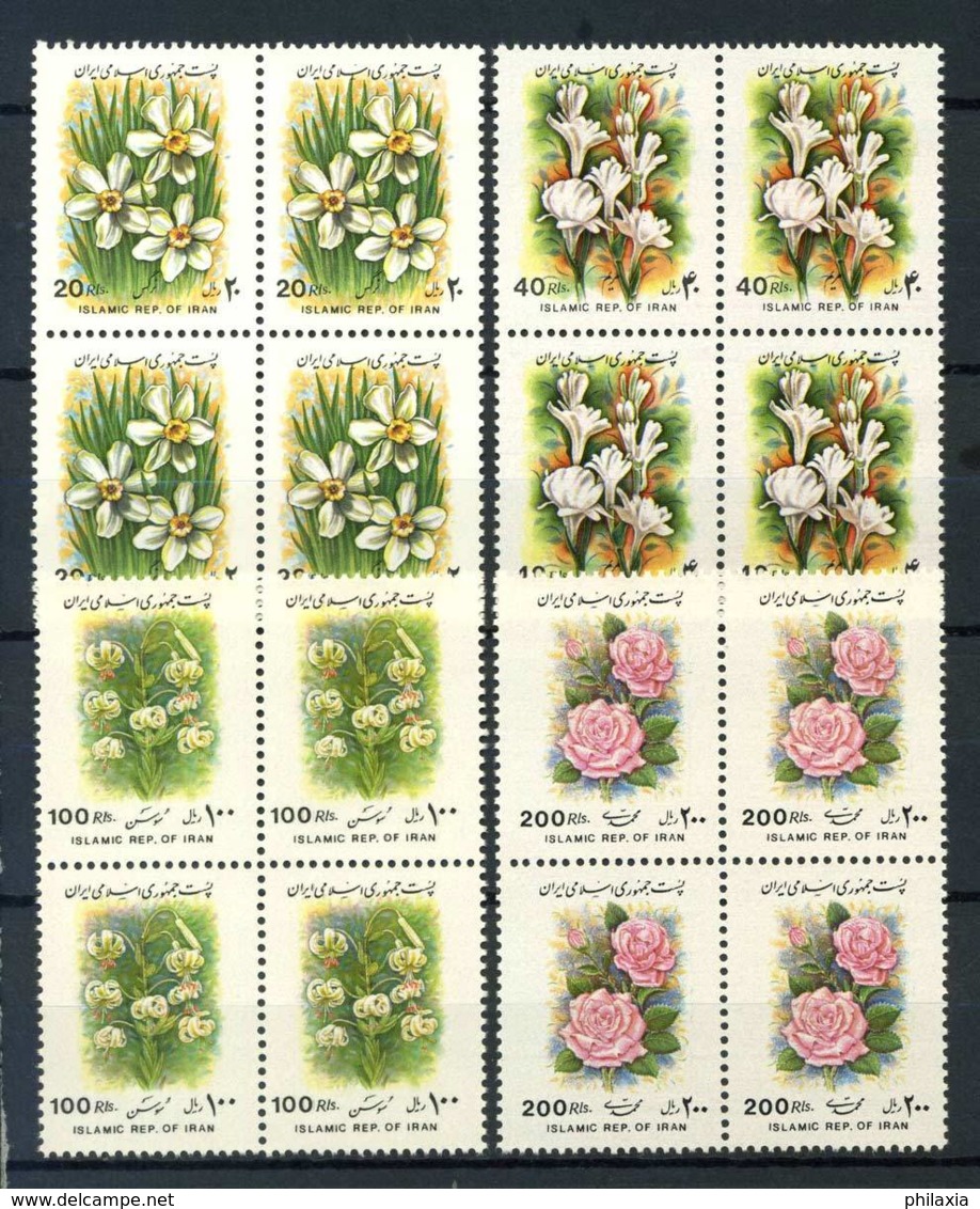 Persia 1993 Mi. 2546,2673,2675 MNH 100% Block Of Four Flowers - Iran