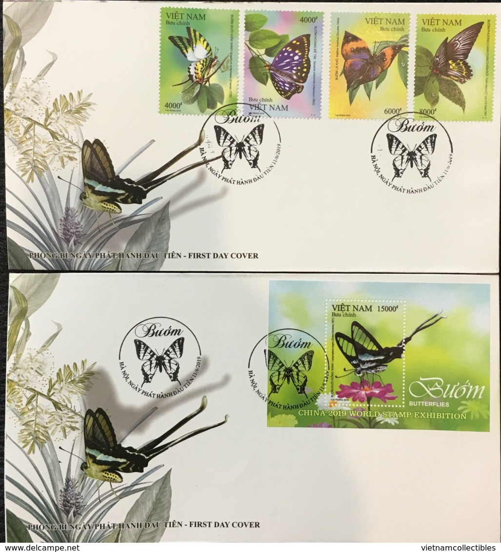 2 FDC Viet Nam Covers With Hanoi & Ho Chi Minh City Cancellation - Issued On 11th Of Jun 2019 : Butterfly - Vietnam