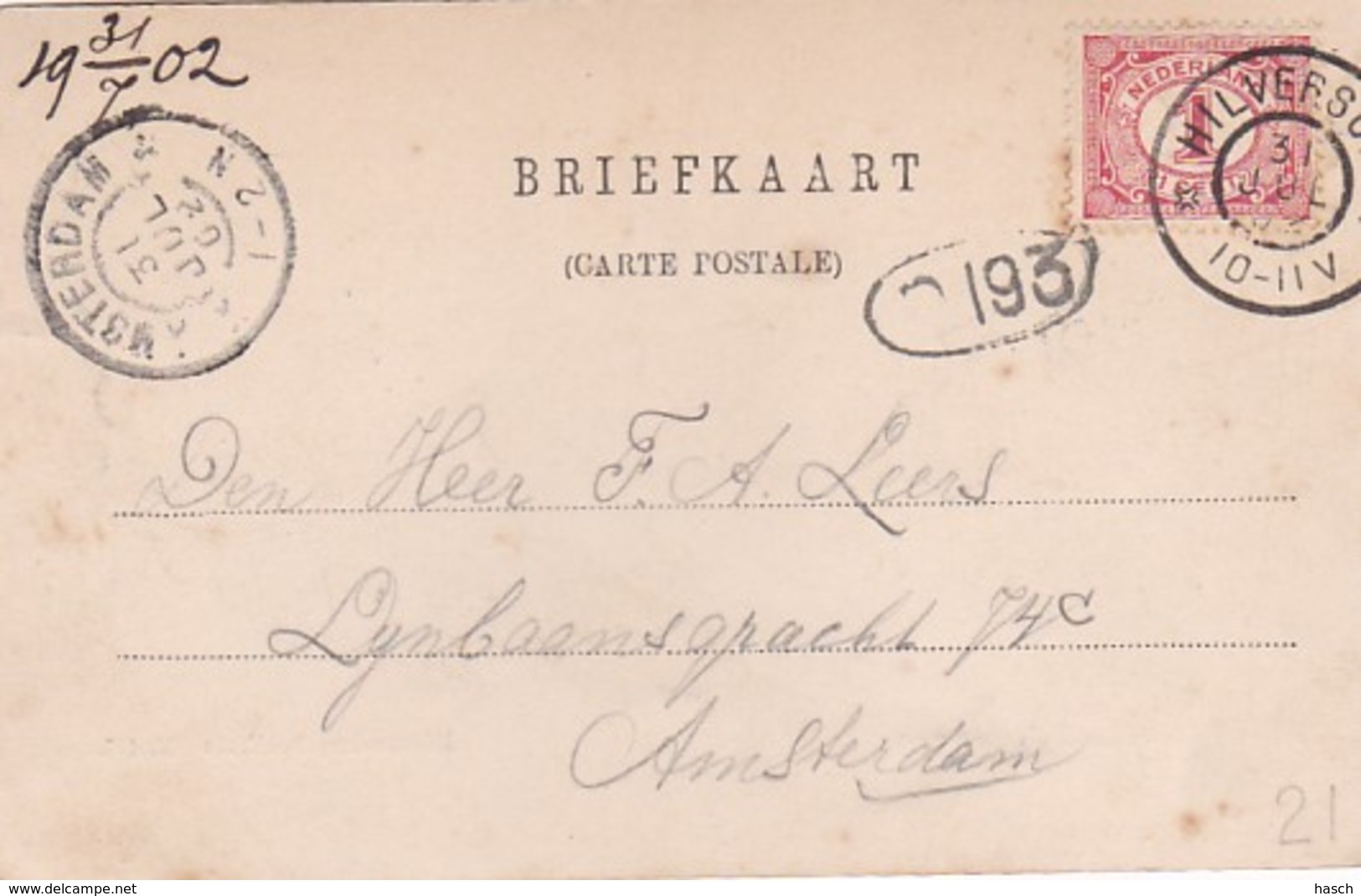 2606276Hilversum, Stadhuis (poststempel 1902) - Hilversum