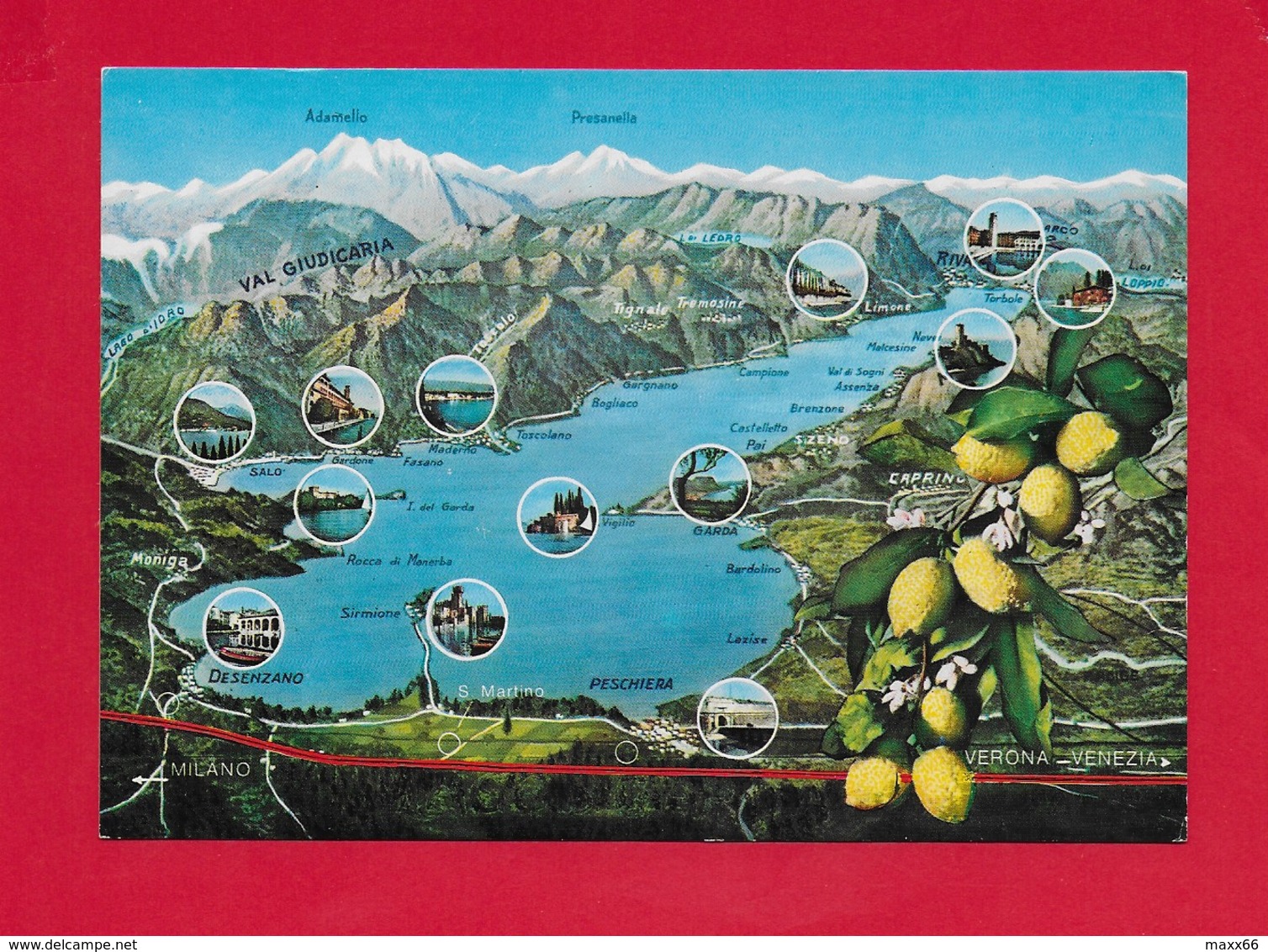 CARTOLINA NV ITALIA - Lago Di GARDA - Cartina - 10 X 15 - Altri & Non Classificati