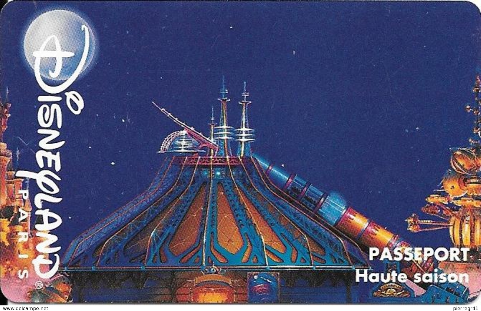 PASS-DISNEYLANDPARIS -1996-SPACE MOUNTAIN-ADULTE-V° N° S 039609 HORIZONTAL En HAUT-VALIDE 1 JOUR-TBE- - Disney-Pässe