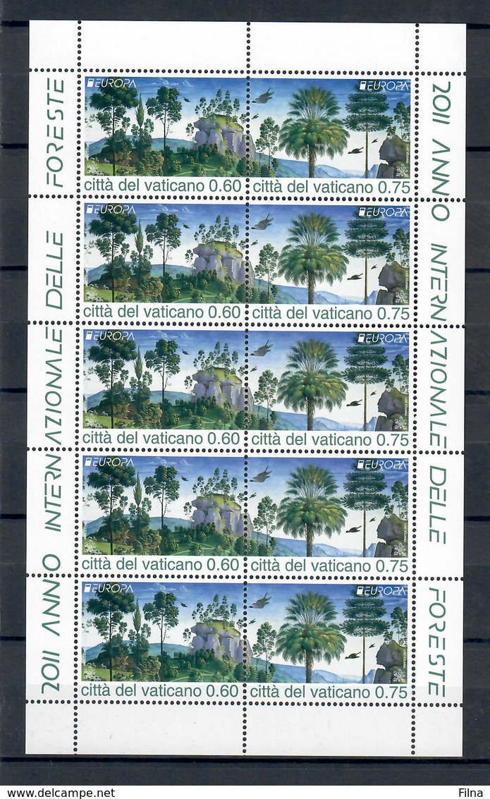 VATICANO 2011 - EUROPA CEPT - FORESTE - MF - MNH** - Unused Stamps