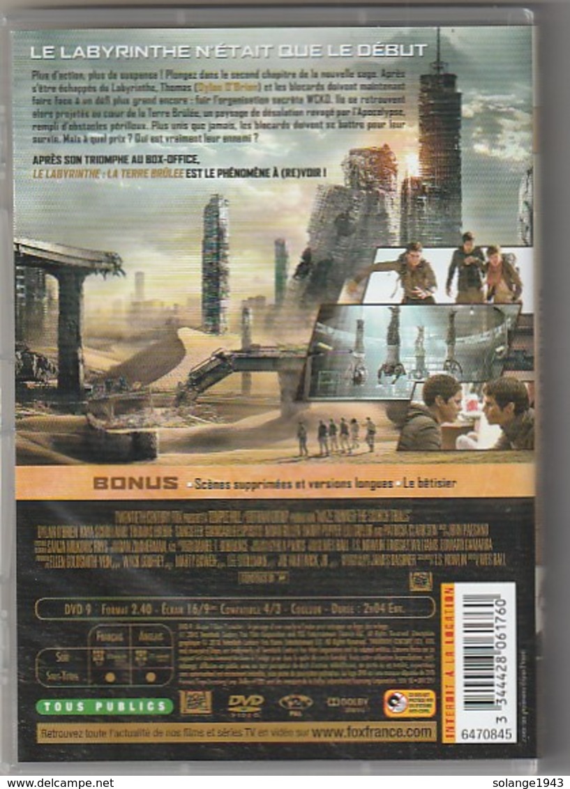 Dvd  LE LABYRINTHE  2 Terre Brulée    Etat: TTB  Port 110 Gr Ou 30 Gr - Fantastici