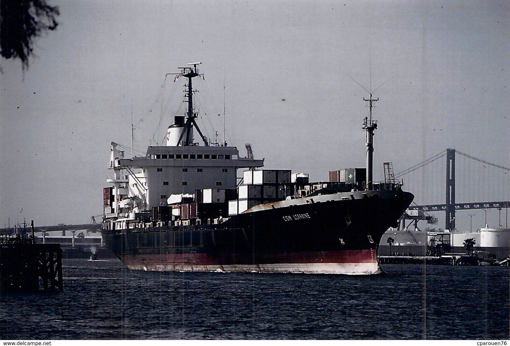 Photo Couleur Ancienne Originale Bateau C G M " Lorraine " 1980 Emden " Balandra " - Commercio