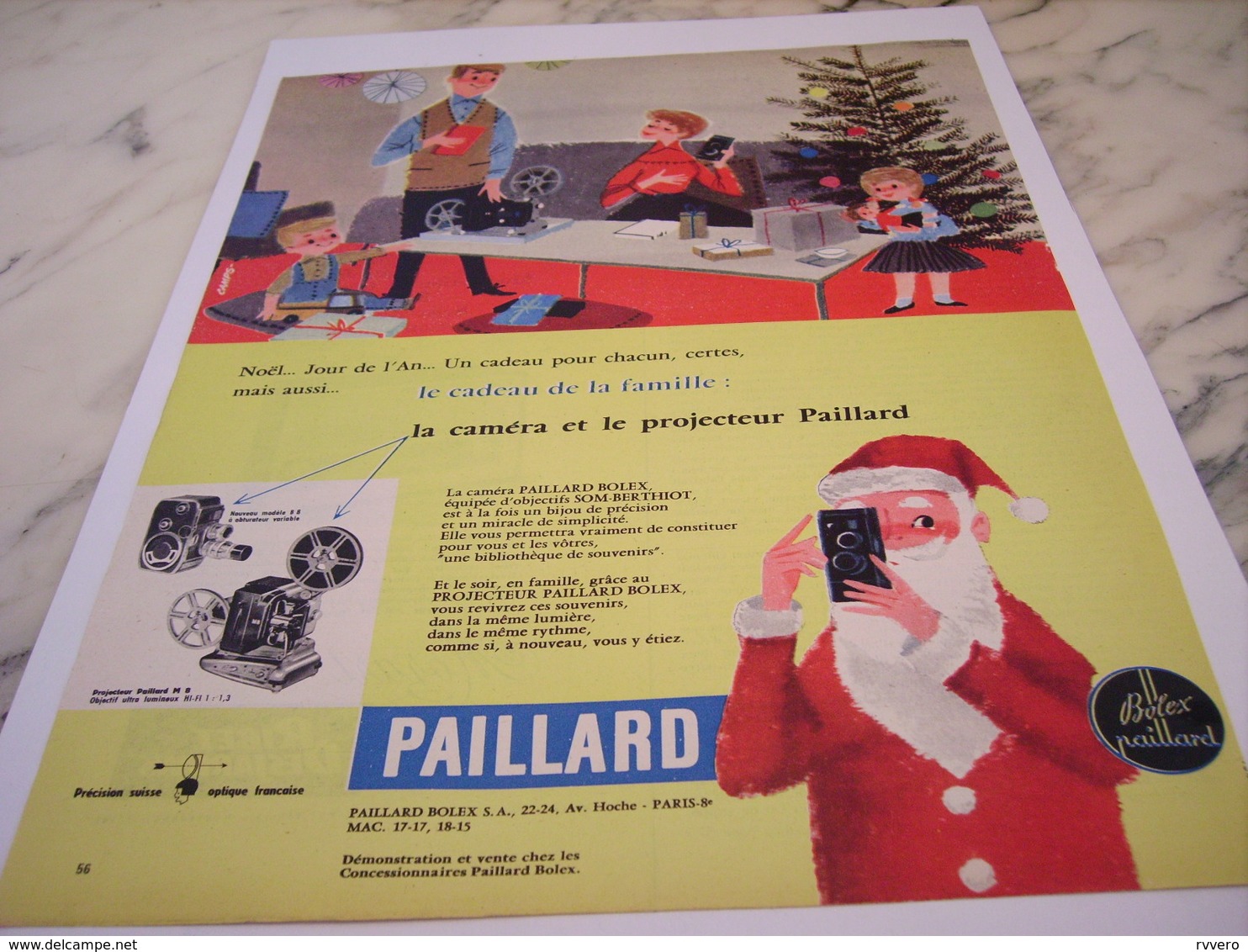 ANCIENNE  PUBLICITE CADEAU DE LA FAMILLE  PAILLARD BOLEX   1963 - Autres & Non Classés