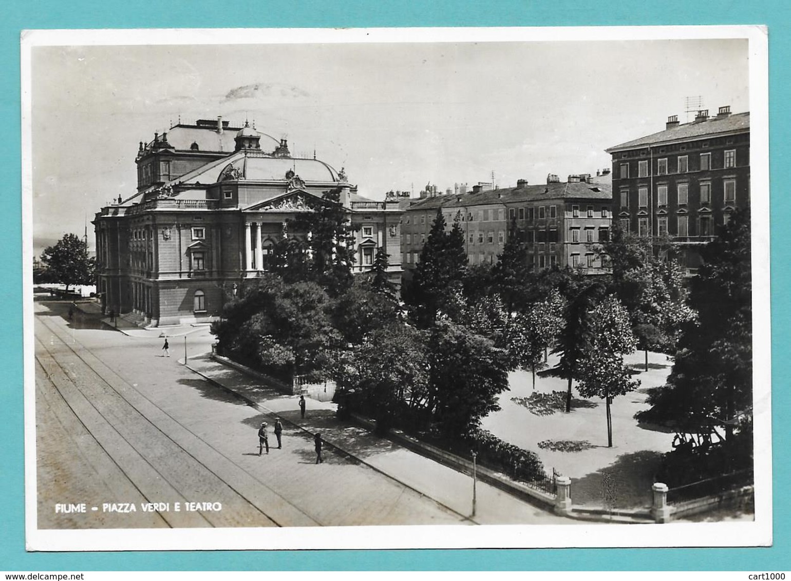 FIUME RIJEKA PIAZZA VERDI E TEATRO 1942 - Croazia