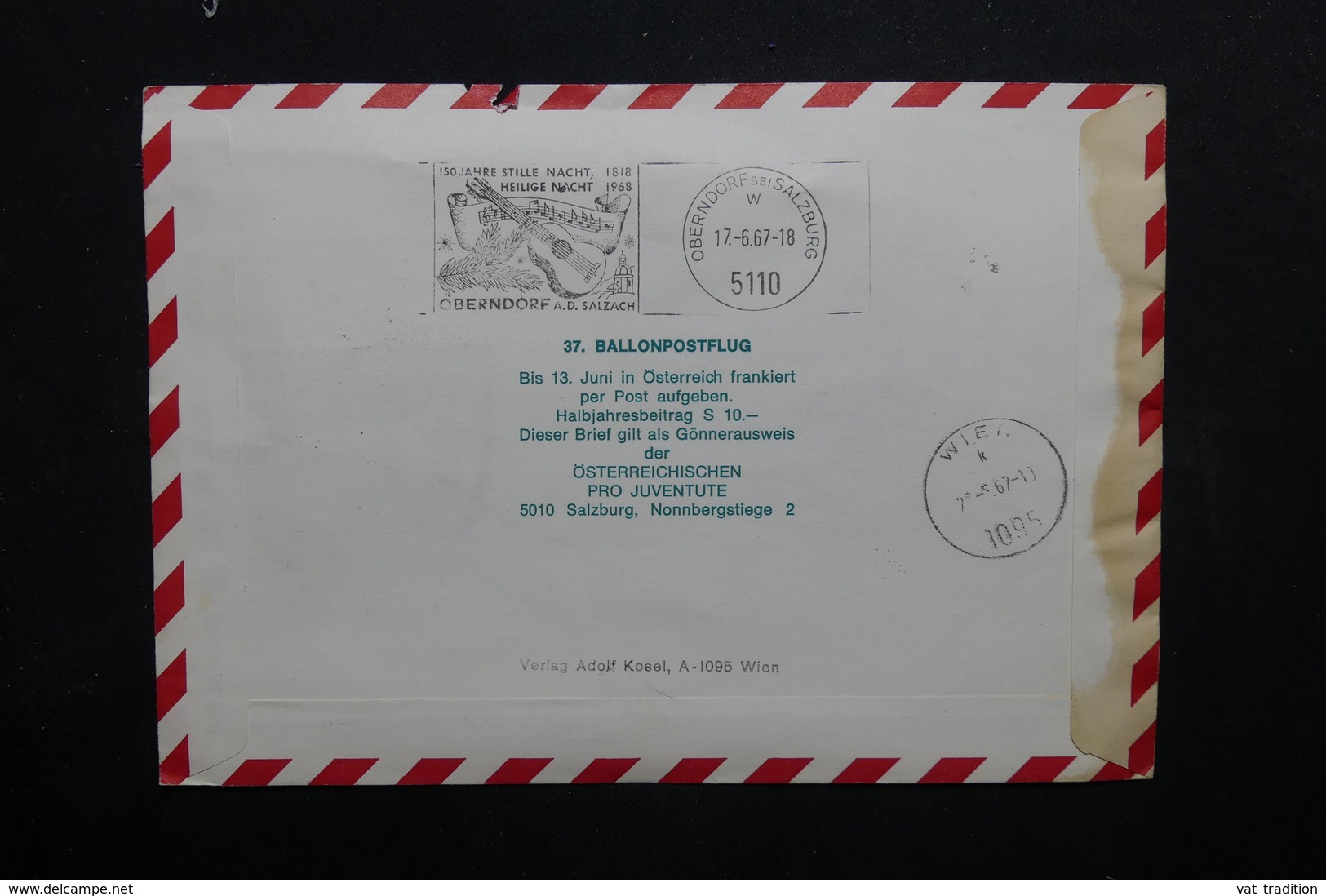 AUTRICHE - Enveloppe Par Ballon En 1967 ,  Voir Cachets  - L 31883 - Lettres & Documents