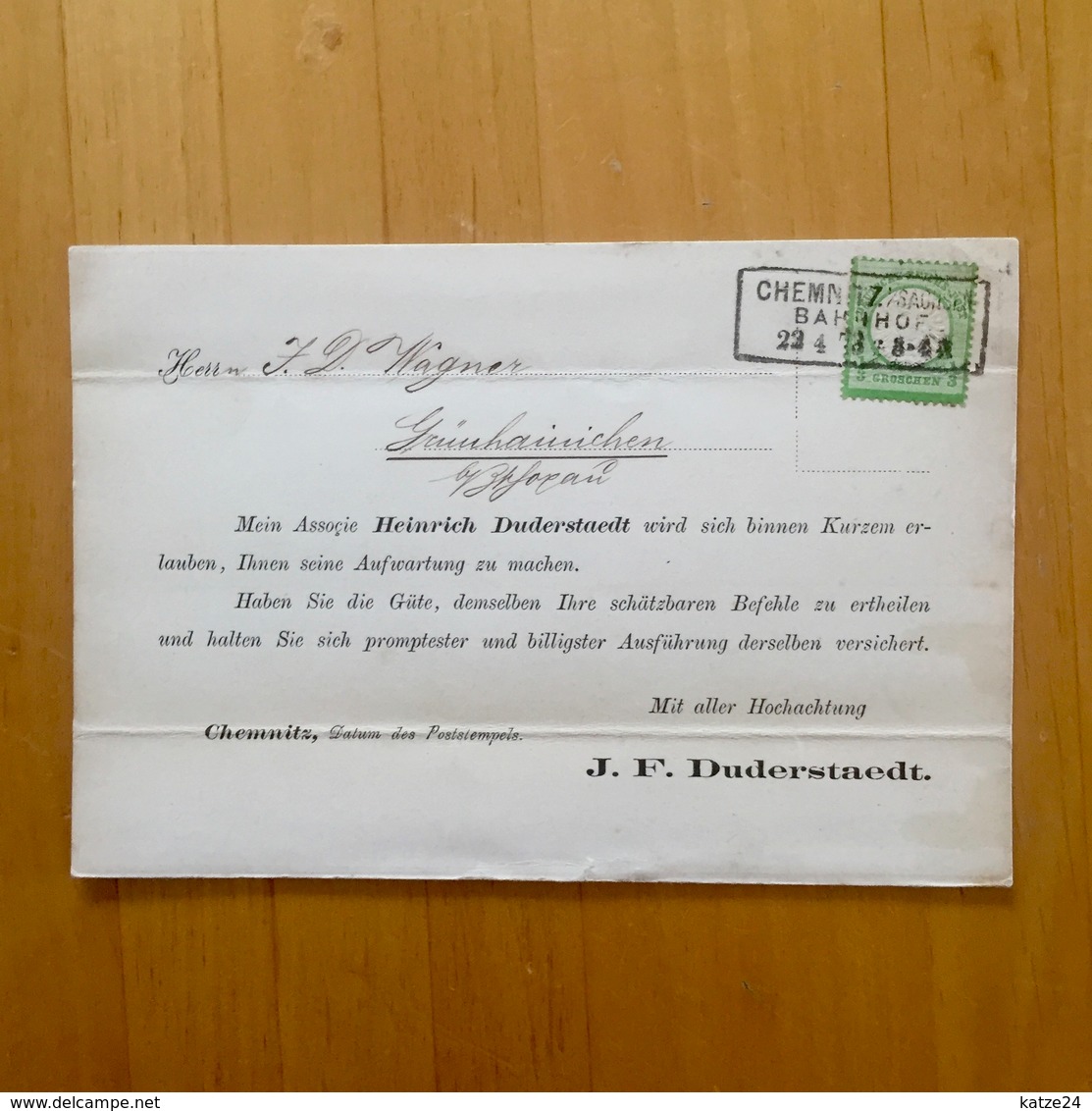 Deutsches Reich, Drucksachenkarte. - Briefe U. Dokumente