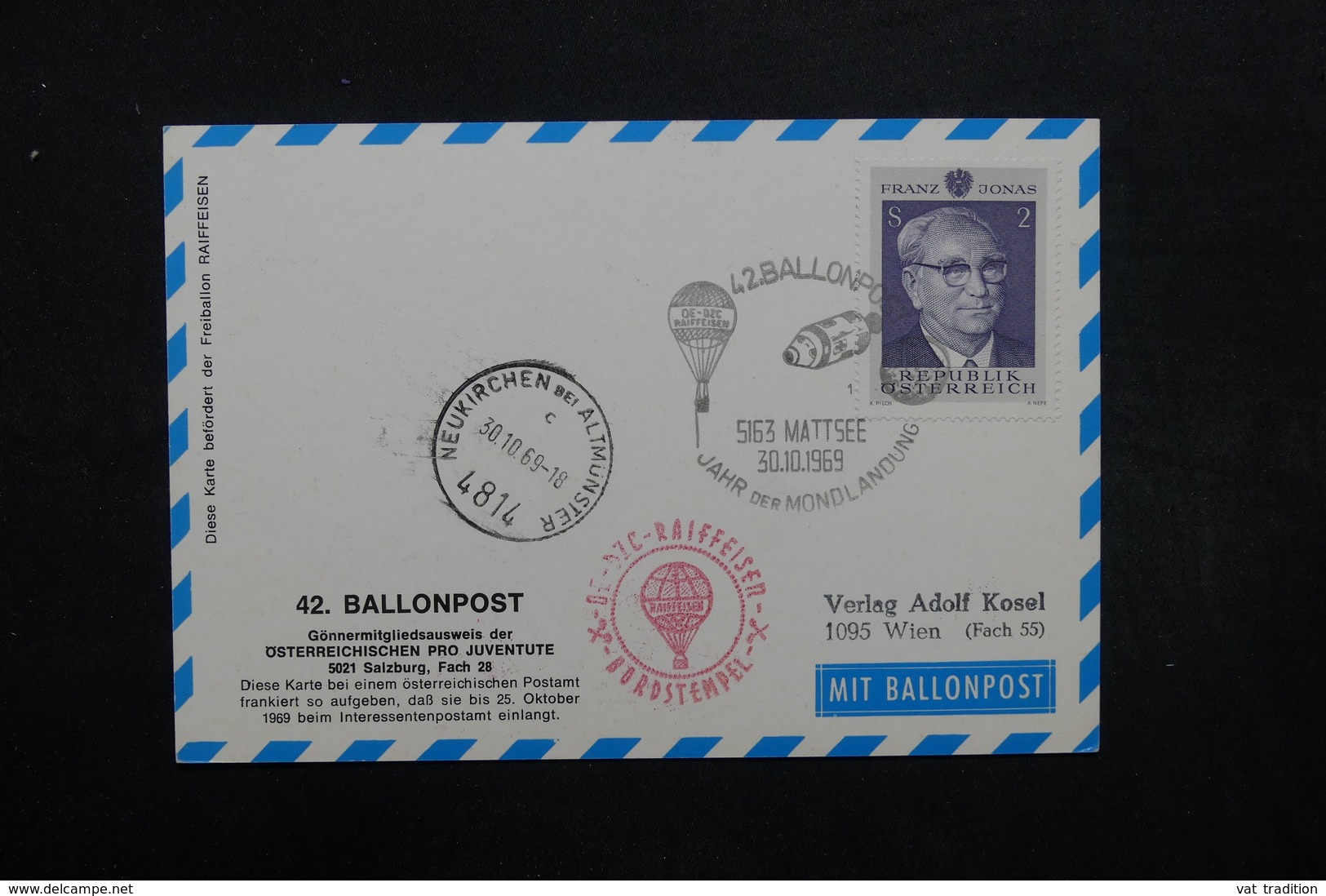 AUTRICHE - Carte Par Ballon En 1969 , Voir Cachets - L 31892 - Lettres & Documents