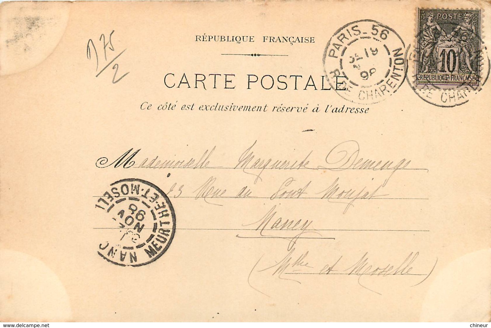 CARTE PRECURSEUR PARIS CHAMPS ELYSEES DATEE 1898 TIMBRE TYPE SAGE - Champs-Elysées