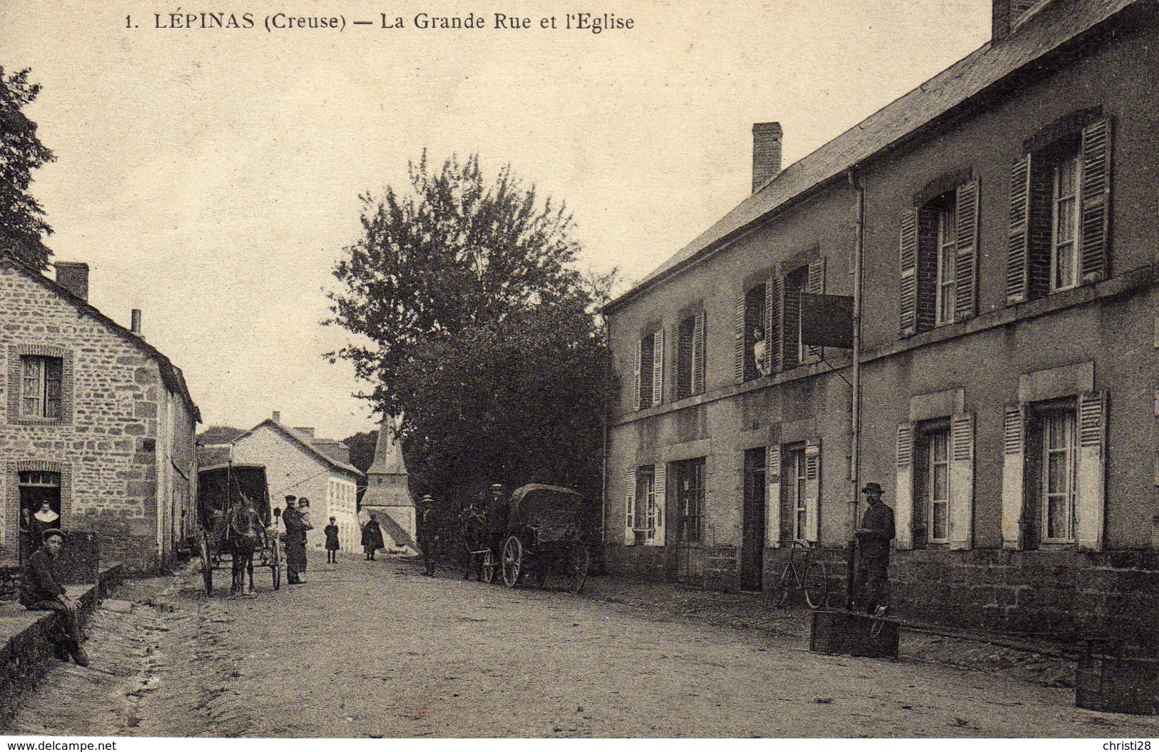 DPT 23 LEPINAS La Grande Rue Et L'Eglise - Sonstige & Ohne Zuordnung