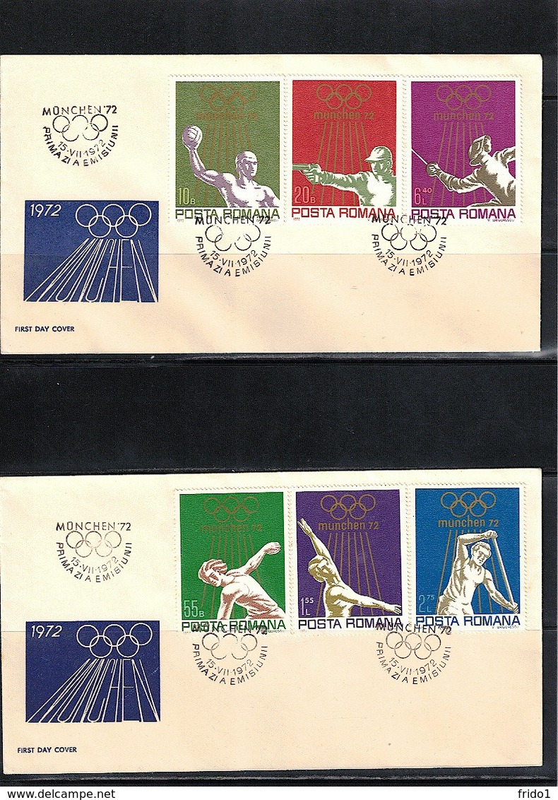 Romania 1972 Olympic Games Muenchen FDC - Sommer 1972: München