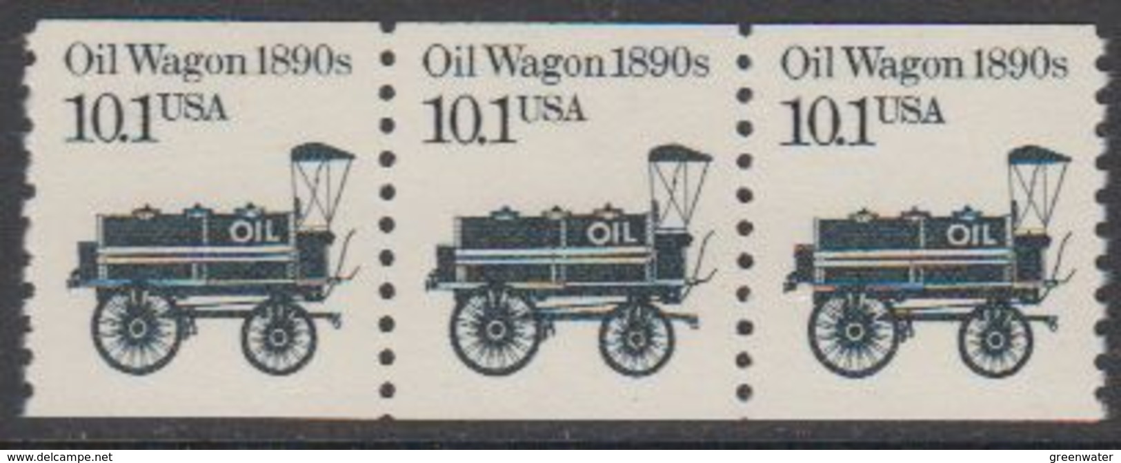 USA 1985 Oil Wagon 1890s 1v Strip Of 3 ** Mnh (43109F) - Ongebruikt