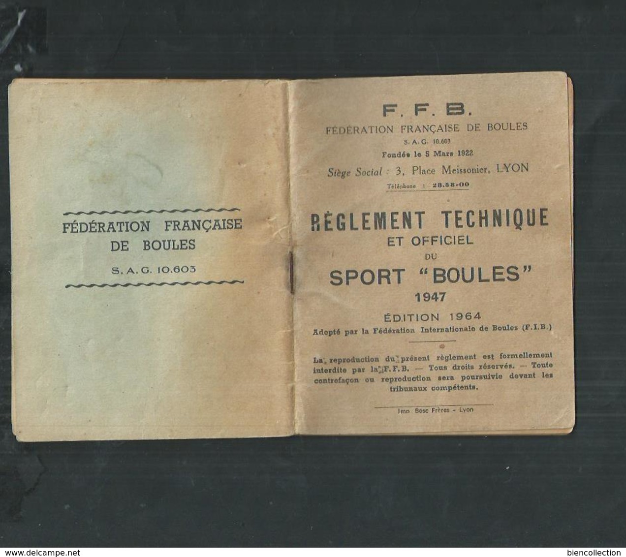 Petit Livret De 40 Pages Sur Le Règlement Technique Et Officiel Du Jeu De Boules , édition De 1964 - Bocce