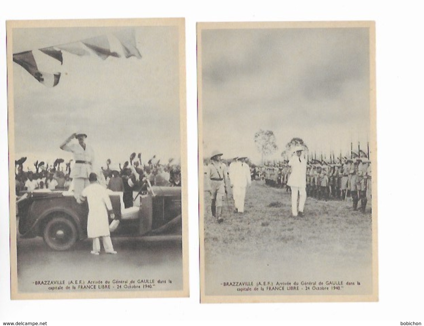 DE GAULLE Lot De 4 Cartes D AEF Arrivée De Gl DE GAULLE A Brazzaville - Otras Guerras