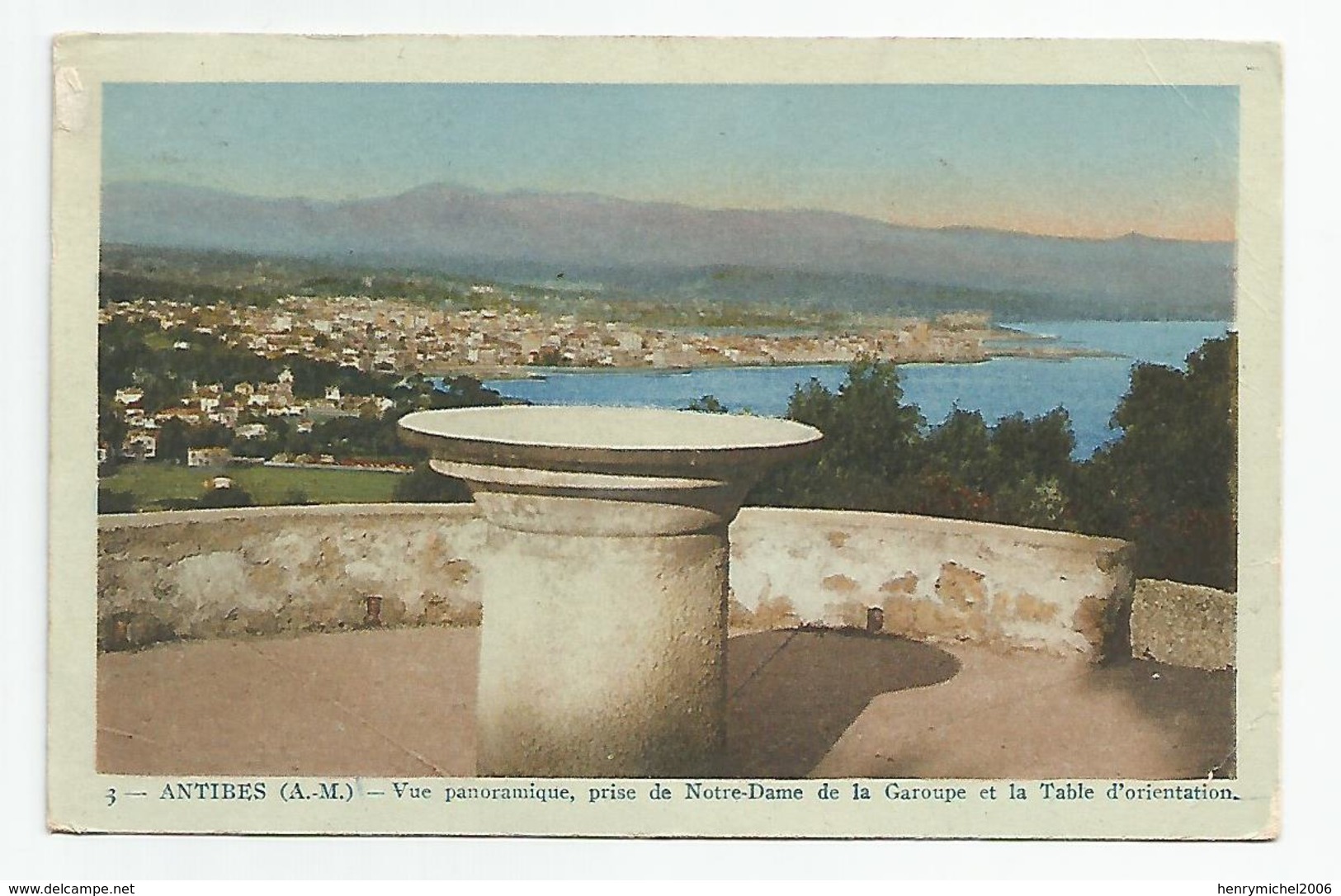 06 Antibes Vue Panoramique Prise De Notre Dame De La Garoupe Et La Table D'orientation 1934 - Cap D'Antibes - La Garoupe