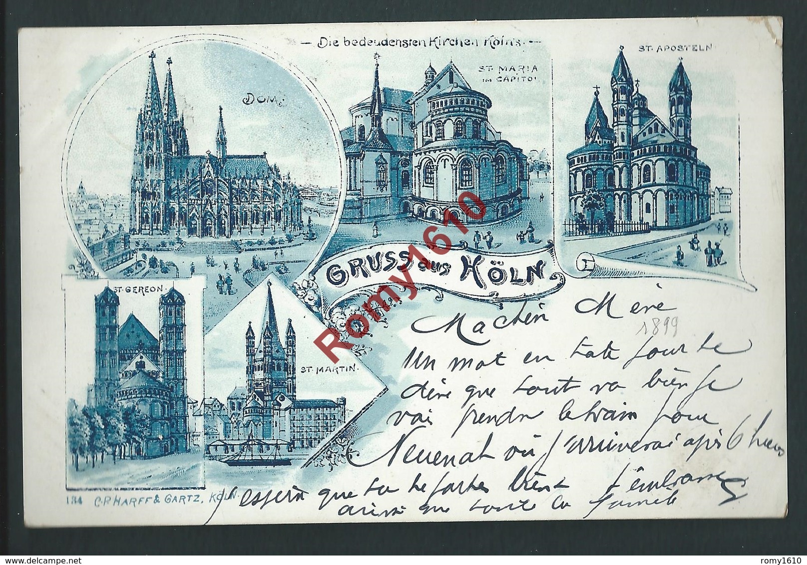 Gruss Aus Köln. Litho Multivues.  Circulé En 1899. 2 Scans - Hattingen
