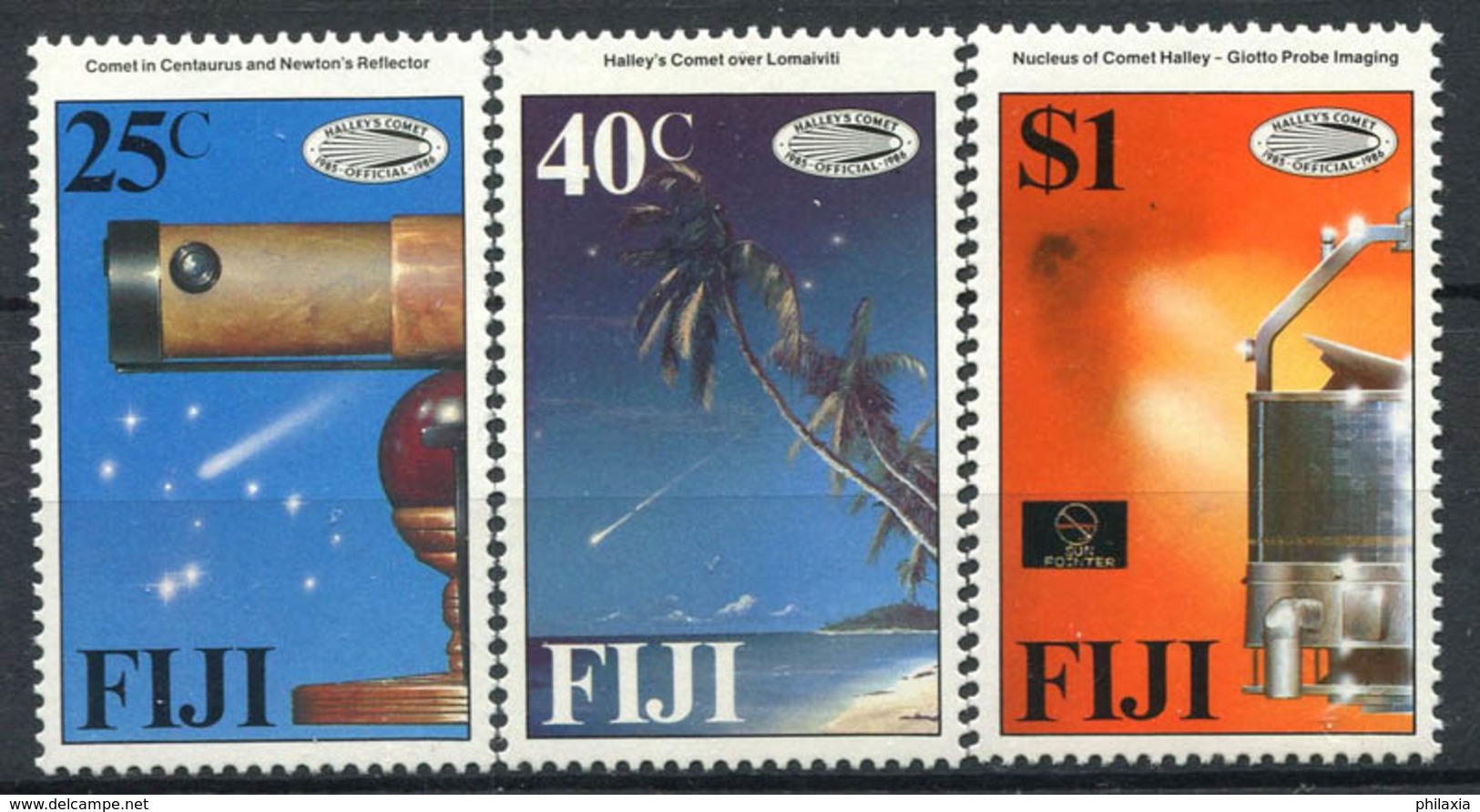 Fiji 1986 Mi. 545-547 MNH 100% Halley's Comet - Fiji (1970-...)