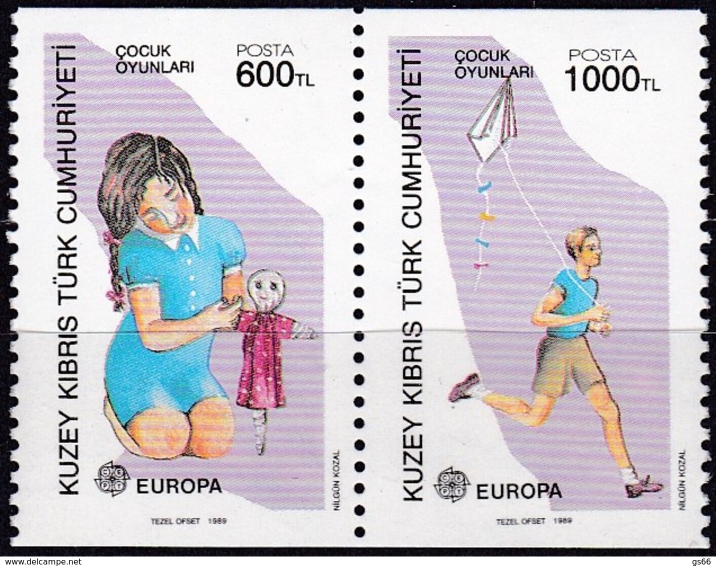 Türkisch-Zypern, 1989, 249/50 C, Europa: Kinderspiele. MNH ** - Ungebraucht