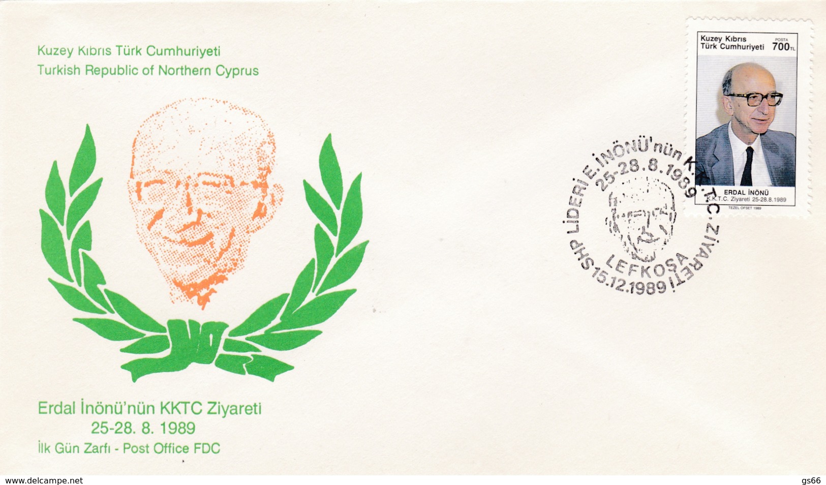 Türkisch-Zypern, 1989, 267, Besuch Von Erdal Inönü,  FDC - Briefe U. Dokumente