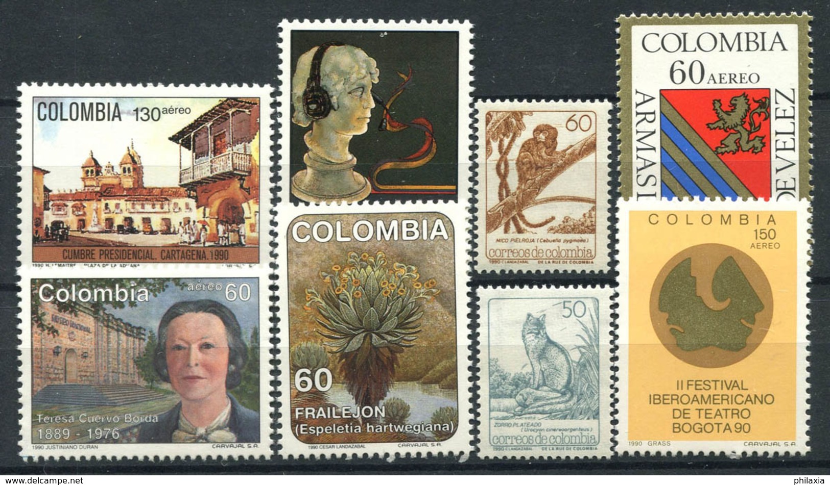 Colombia 1990 Mi. 1785-1792 MNH 100% Culture, Nature, Personality - Colombia