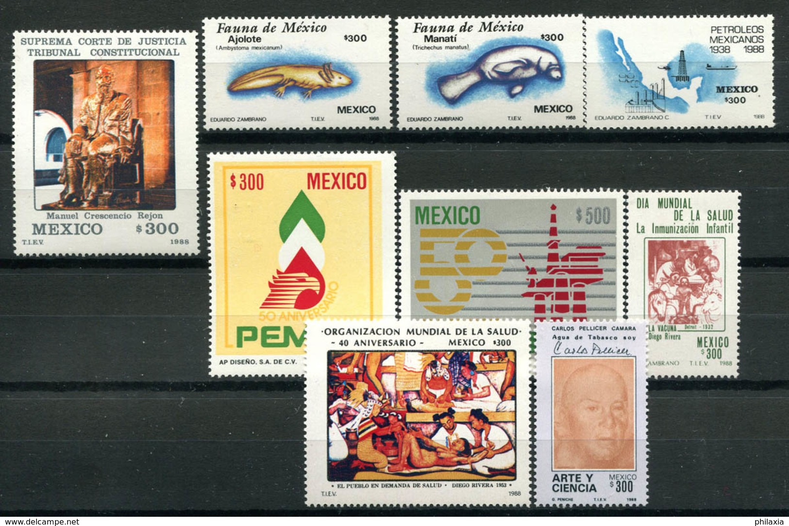 Mexico 1988 Mi. 2059-2066, 2071 MNH 100% Culture, Fauna, Organizations - Mexico