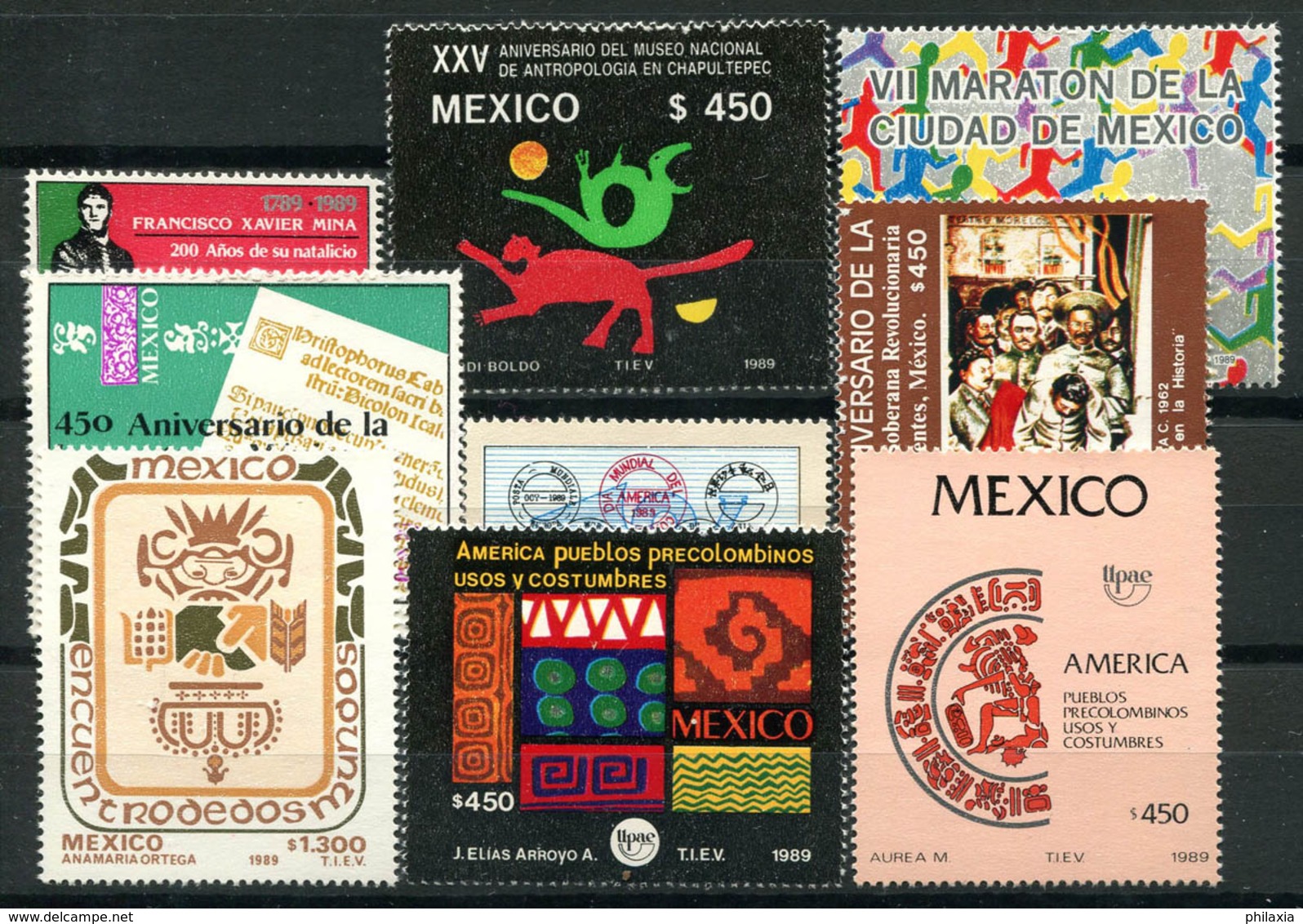 Mexico 1989 Mi. 2139-2147 MNH 100% Personality, Culture, Organisations - Mexico