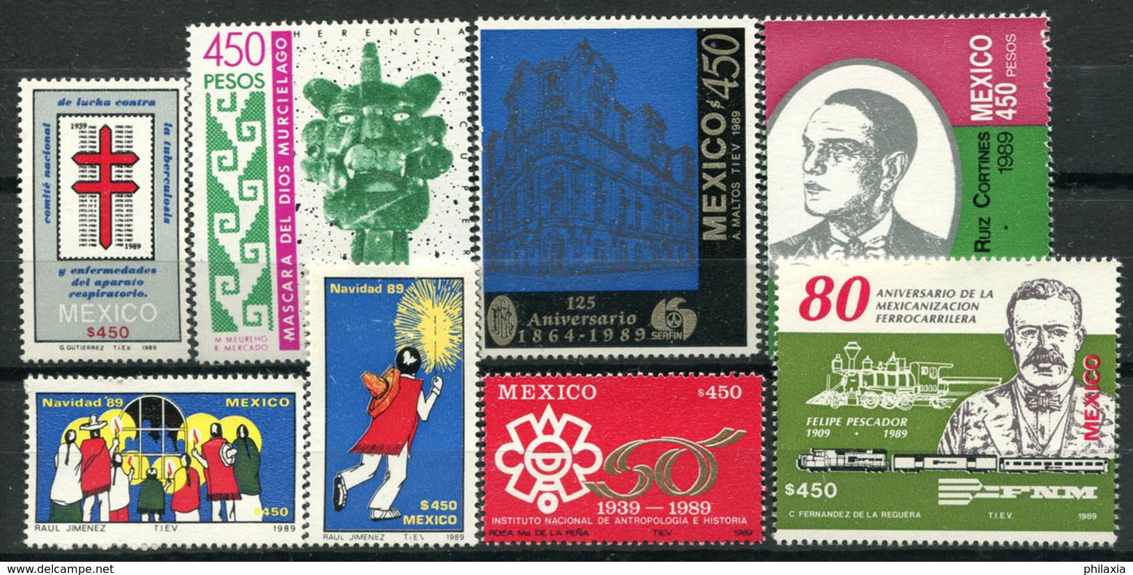 Mexico 1989 MNH 100% Personalities, Organizations, Christmas - Mexico