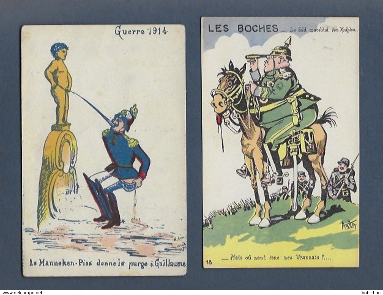 Lot 2 Cartes Humoristiques Sur La Guerre 1914 1918 - Humour