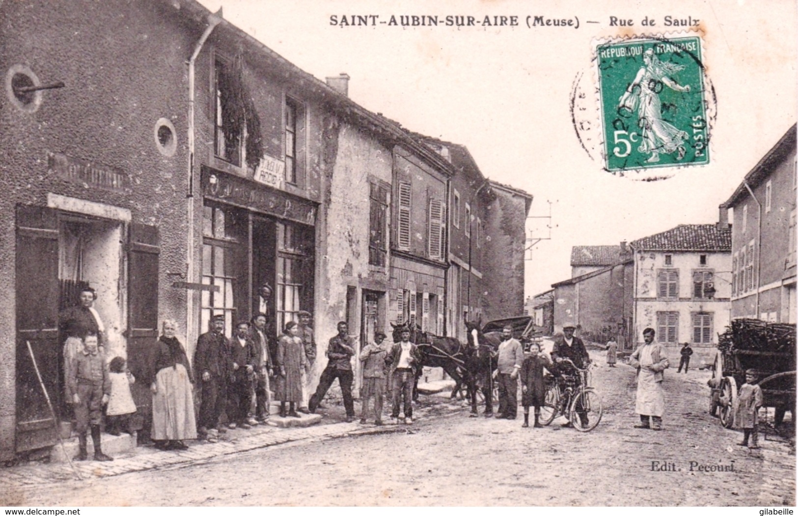 55 - Meuse - SAINT AUBIN Sur AIRE - Rue De Saulx - Tabac - Autres & Non Classés