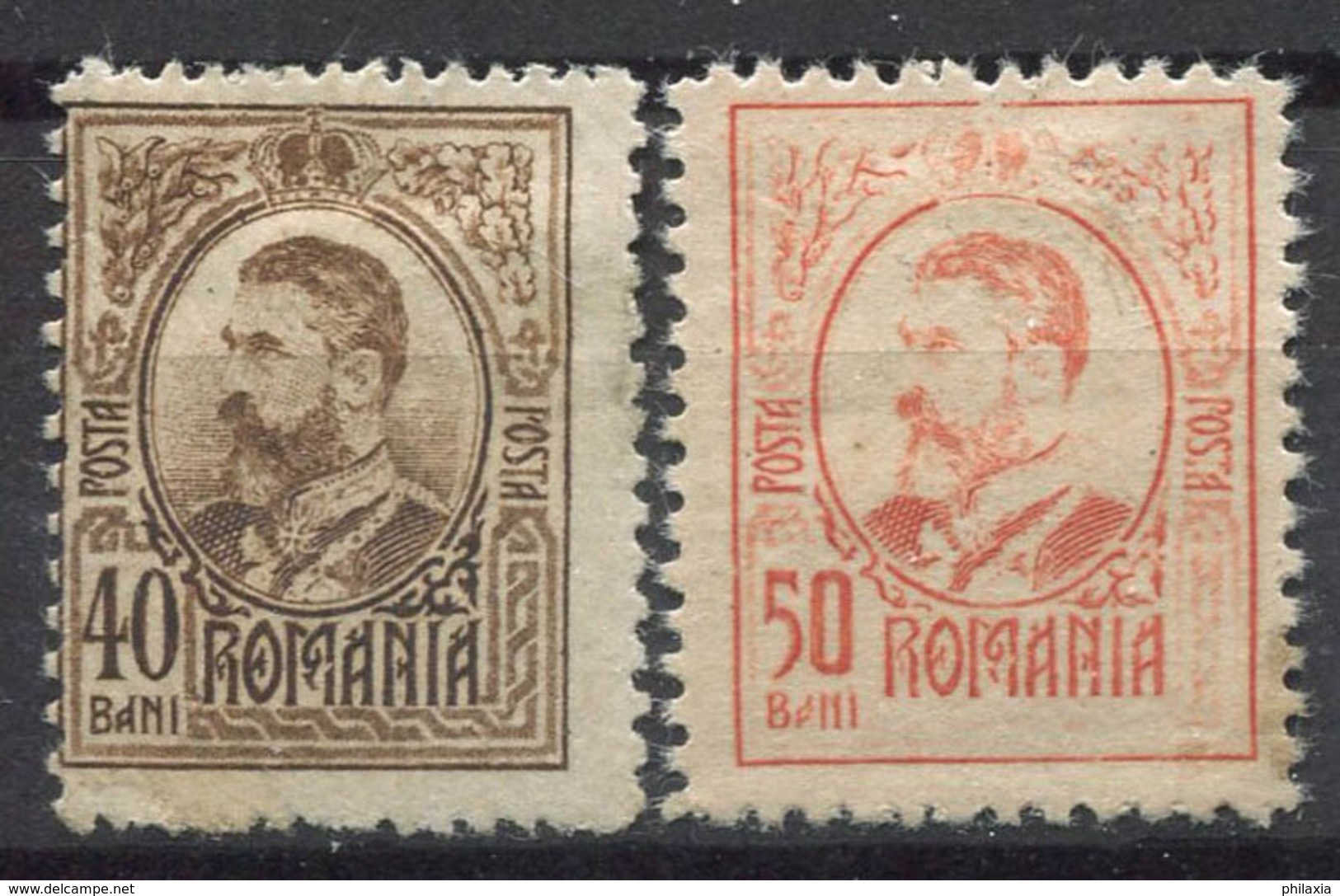 Romania 1918 Mi. 241-242 MH 60% King Charles I - Unused Stamps
