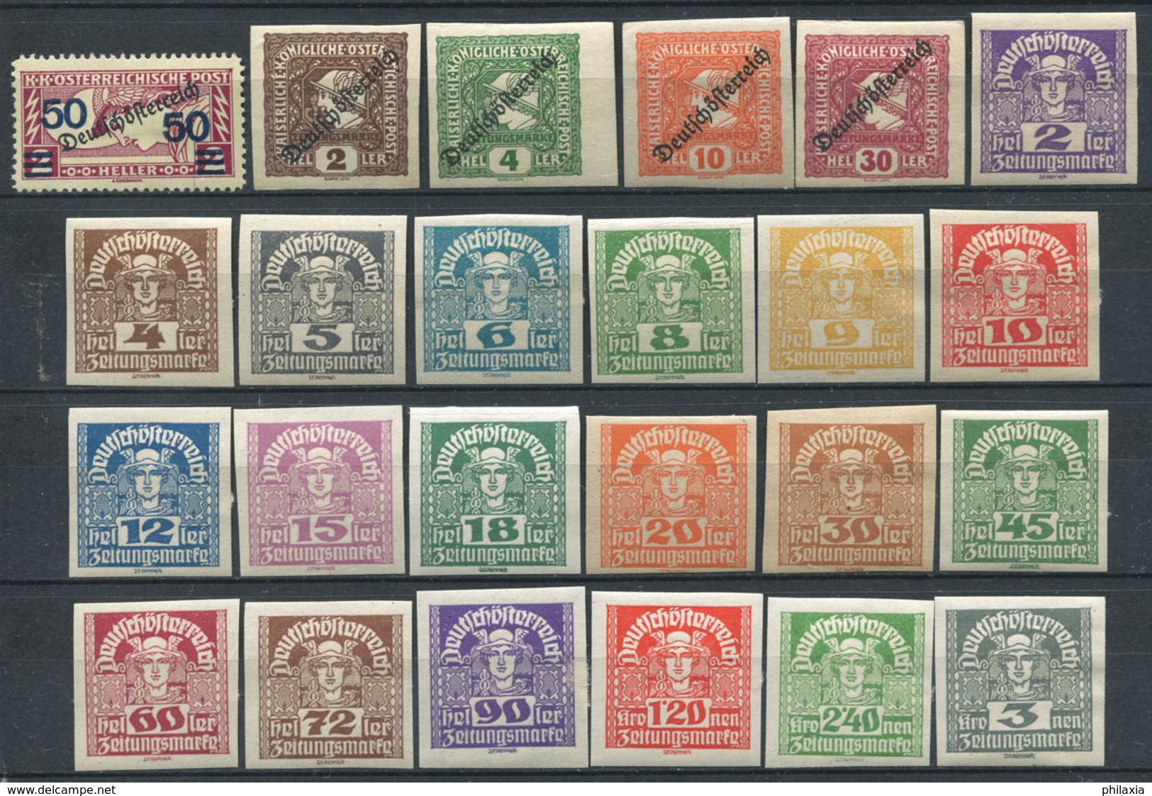 Austria 1920 Mi. 247,254,293-311 MH 100% Mythology, Mercury Overprinted - Unused Stamps