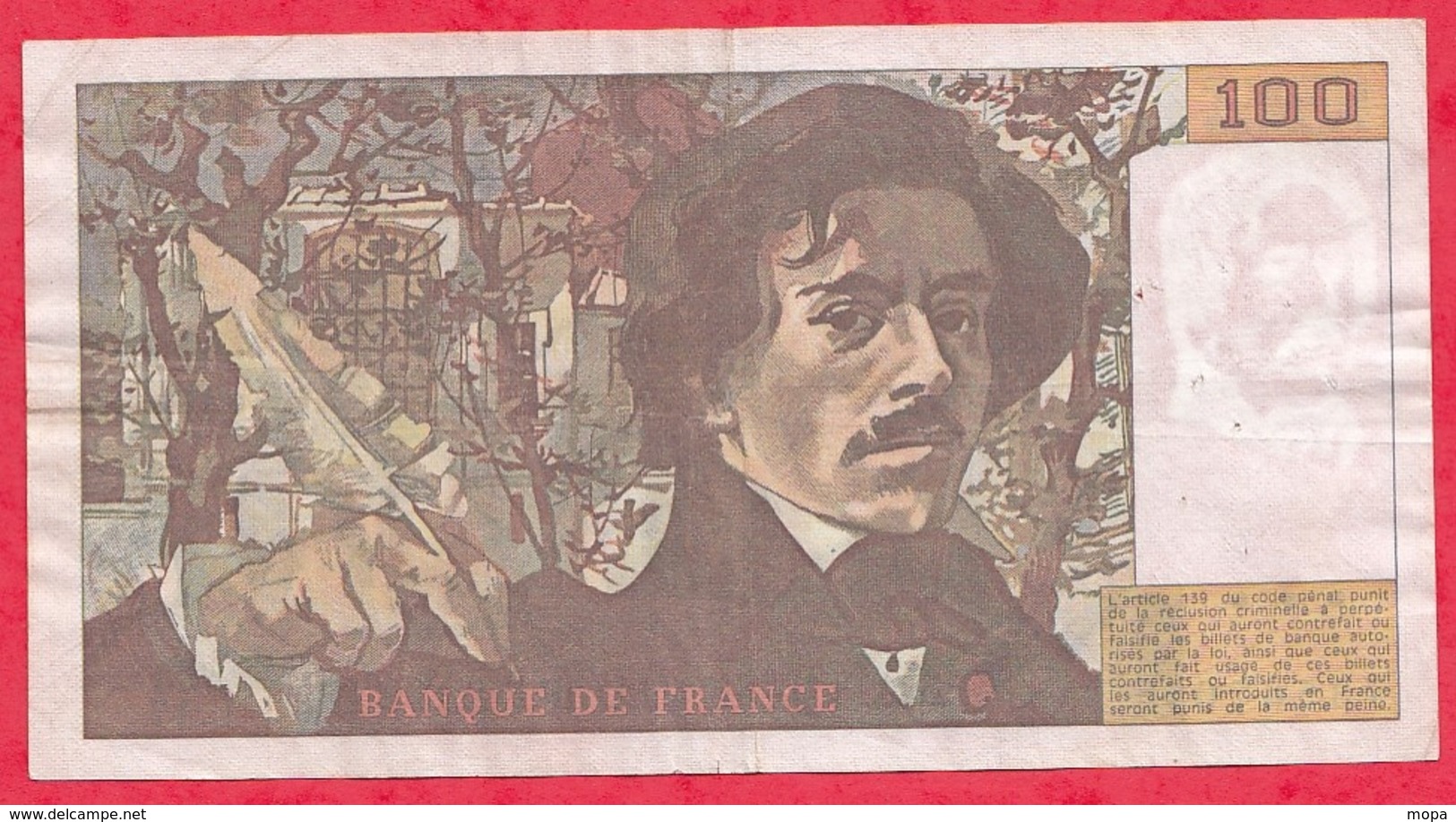 France 100 Francs "Delacroix" 1979----F/TTB+---ALPH L.17 - 100 F 1978-1995 ''Delacroix''