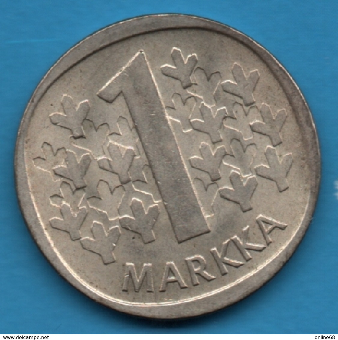 SUOMI FINLAND 1 MARKKA 1964 KM# 49 Argent 350‰ Silver - Finland