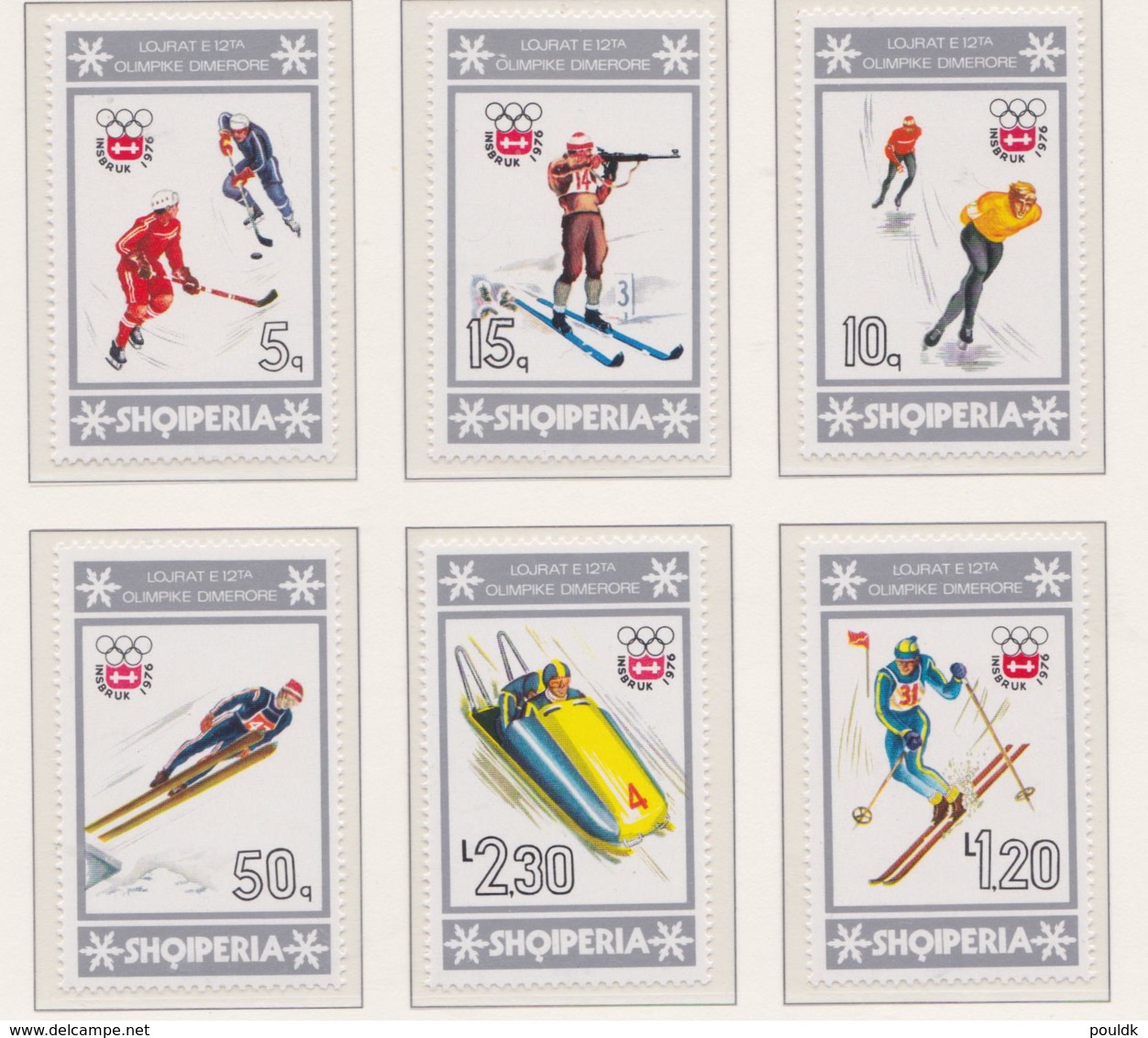 Albania 1976 Innsbruck Olympic Games 6 Stamps MNH/** (H54) - Winter 1976: Innsbruck