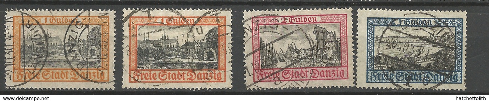 Danzig 1925  Mi.Nr.: 212-13 Sightseeing 1-2 Gulden, 1 Gulden Shades Cancelled O - Other & Unclassified