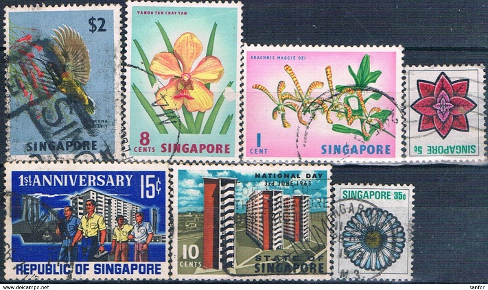 Singapur 1973  -  Michel  53 + 58 + 67 + 71 + 74 + 193 + 199  ( Usados ) - Singapur (1959-...)