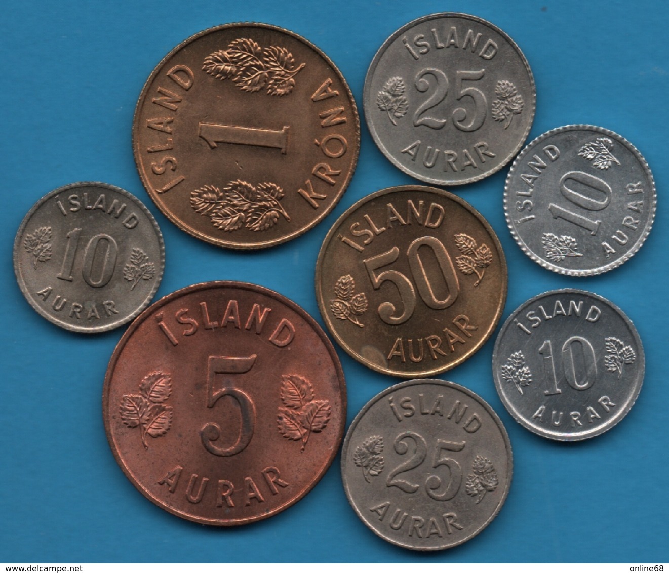 ISLAND LOT COINS 8 MONNAIES 1962 - 1974 - Islande