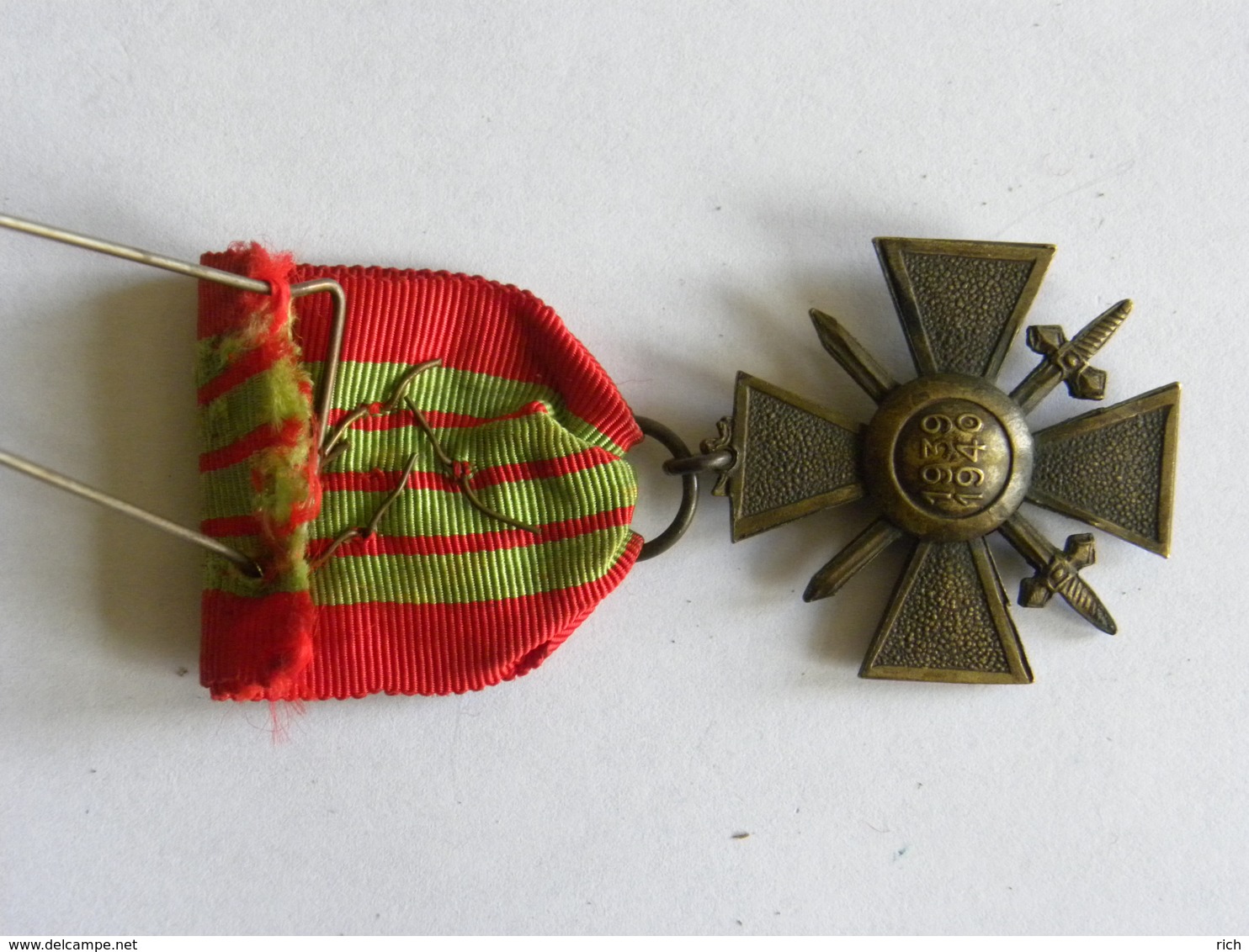 Médaille Croix De Guerre 1939-1940 , 4 Citations - Francia