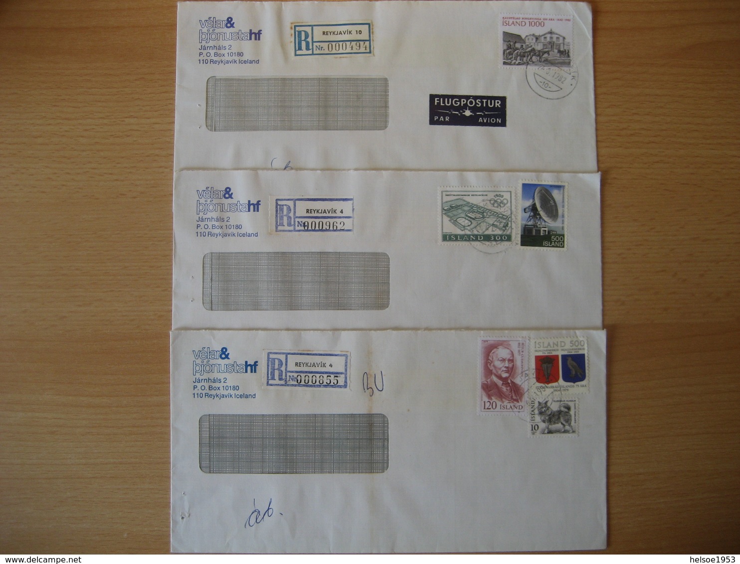 Island 1984/81- 3 Bedarfsbelege Luftpost Reco Mit  Sondermarken - Airmail