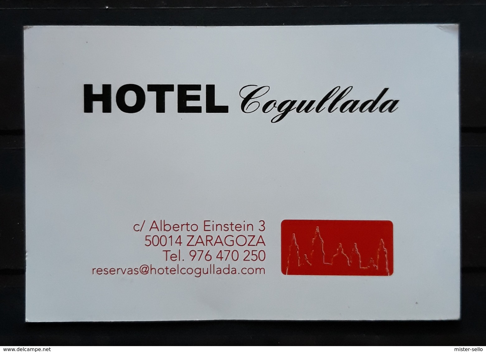 TARJETA DE VISITA HOTEL COGULLADA. ZARAGOZA - ESPAÑA.. - Tarjetas De Visita