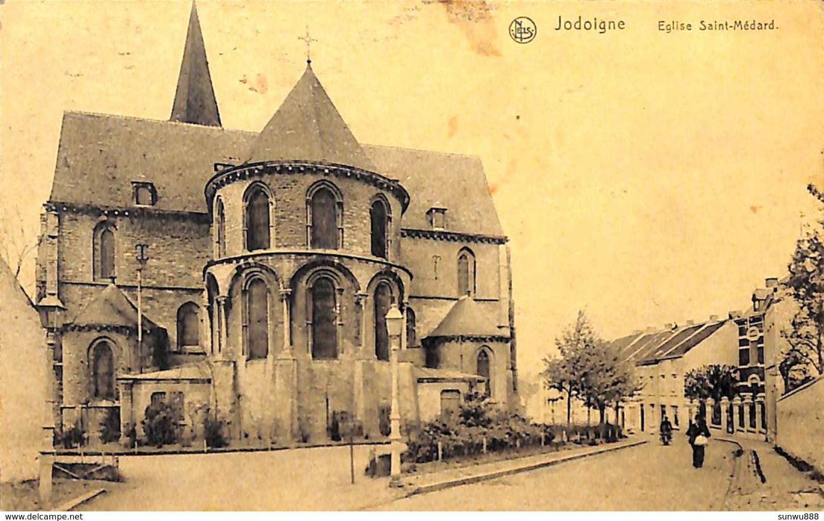 Jodoigne - Eglise Saint-Médard (animée, Edit. R Borlée 1920) - Jodoigne