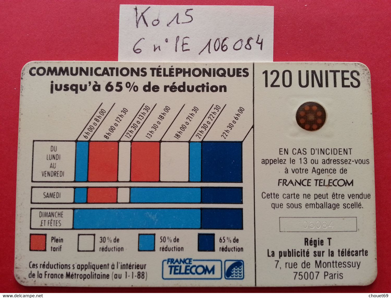 Ko15 .610 Cordon Bleu Cartonné 120u SC4onSE - Texte 7 Sous E - Trou 7 - Lot 6 PE N°106084 - Cordons'