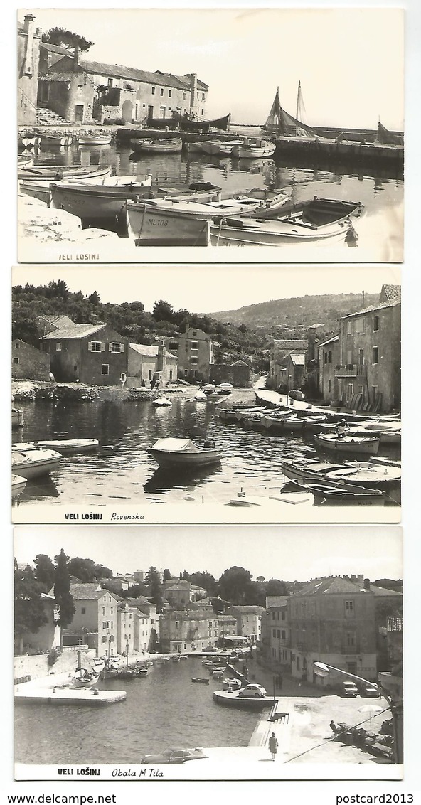 3 POSTCARD WITH VIEW OF VELI LOSINJ ( LUSSINGRANDE ) , ROVENSKA - OBALA M. TITA . - Croazia