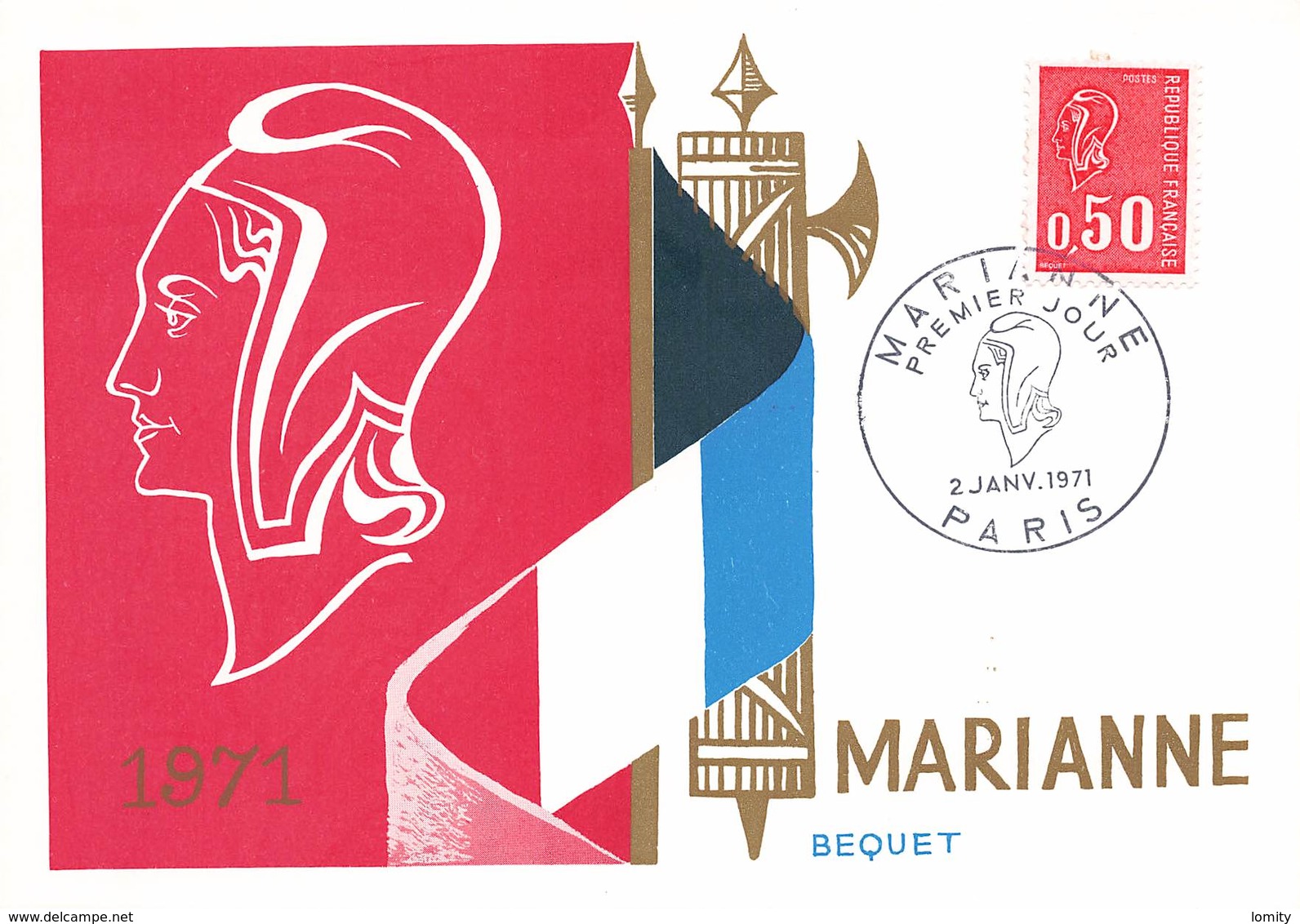 France Lot De 44 Cartes Carte Maximum Card Année 1971 Charles De Gaulle Avion Aviation Croix Rouge ... - 1970-1979