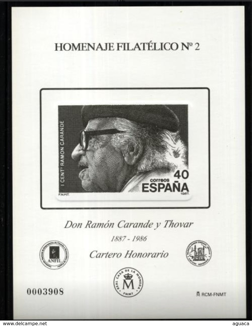 ESPAÑA SPAIN ESPAGNE SPANIEN EDIFIL HOMENAJE FILATÉLICO 2 RAMÓN CARANDE Y THOVAR 2006 MNH - Nuevos